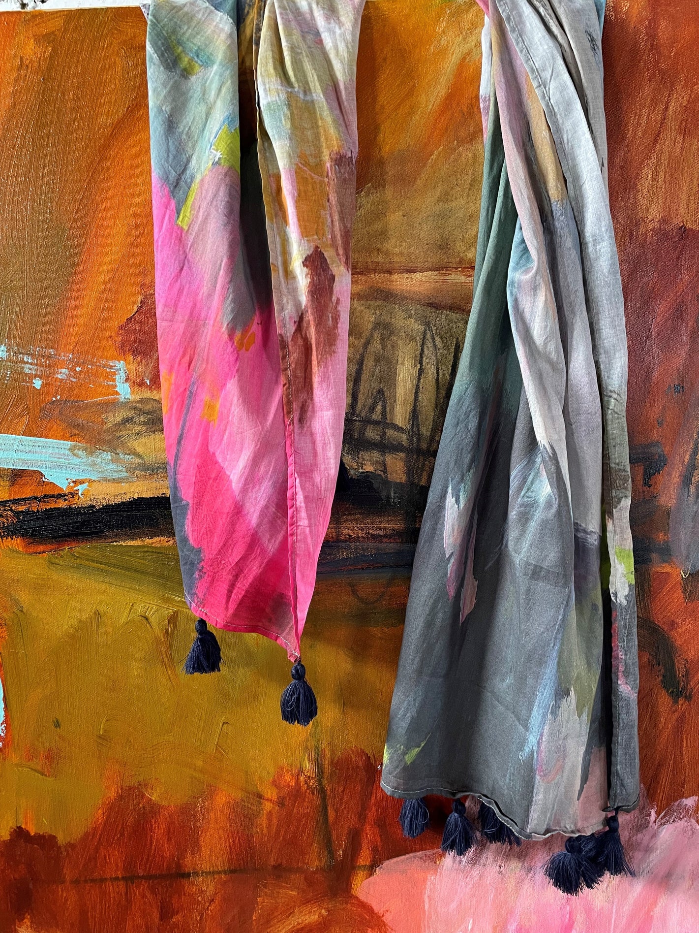 JANE THOMPSON ART SCARF Across the Land