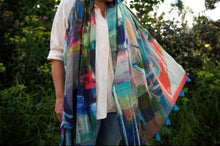 Load image into Gallery viewer, JANE THOMPSON ART SCARF The Streets of Summer
